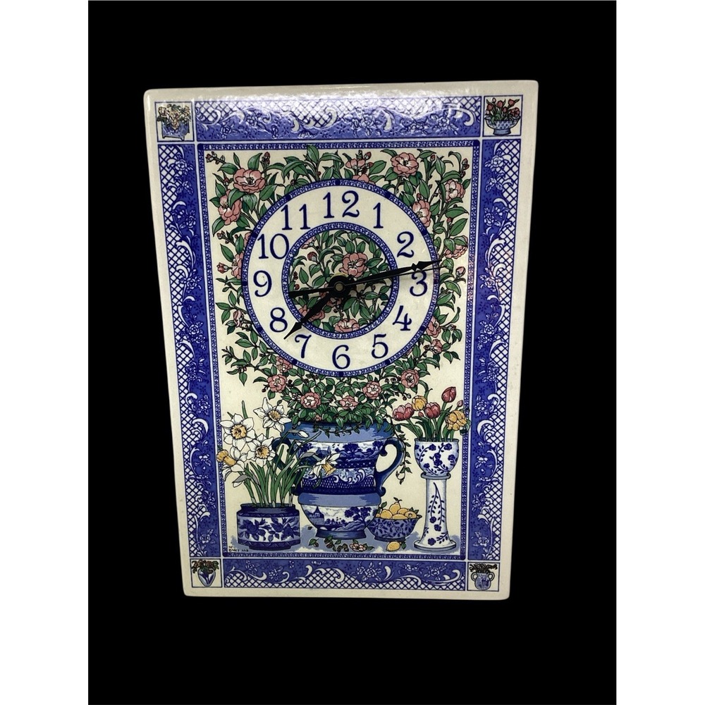 Santa Barbara Ceramic Tile Design Wall Clock Not Working Parts Only 12x8